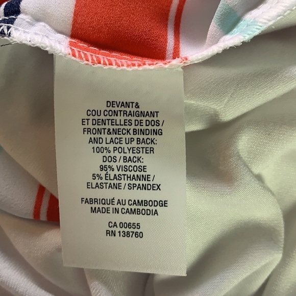 Reitmans Oversized White/Blue&Orange Striped Blouse Size XXL - Picture 9 of 12